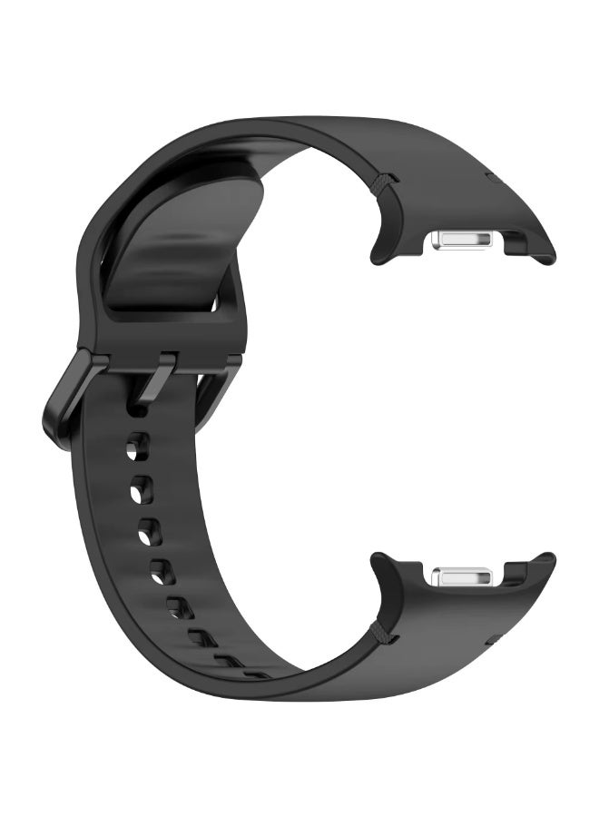 سوار سيليكون ناعم مع مشبك لهاتف سامسونج جالاكسي 8، متوافق مع جالاكسي 8 كلاسيك 46 مم وساعة جالاكسي 8 40 و44 مم (أسود) - Image 2